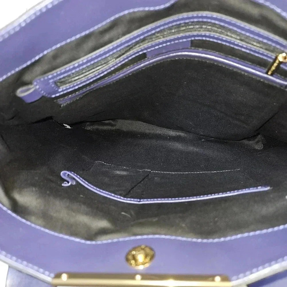 BCBG BCBGMAXAZRIA WOMEN BLUE/PURPLE TOTE 100% LEATHER TOP HANDLE SHOULDER BAG - Picture 7 of 10